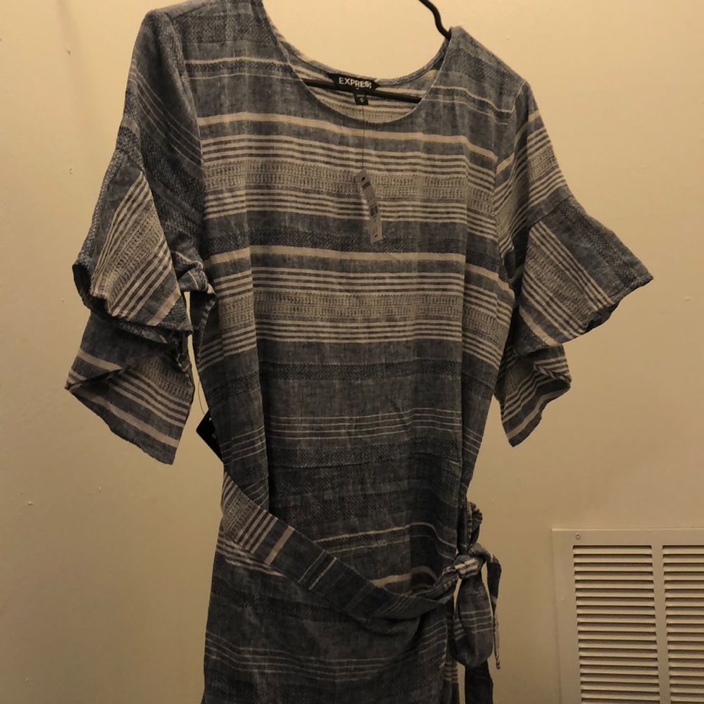 Express Cute denim like fun and flirty dress